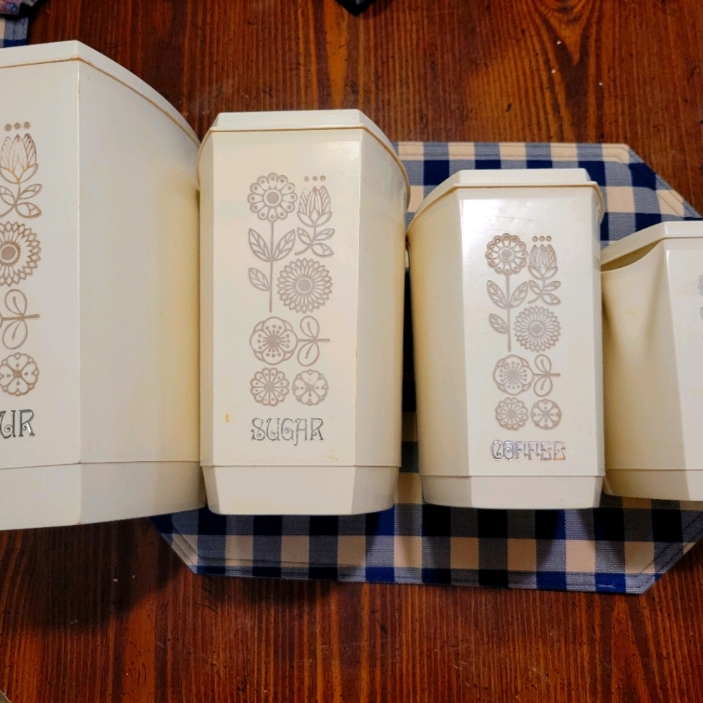 Vintage MCM Lustroware Canister Set